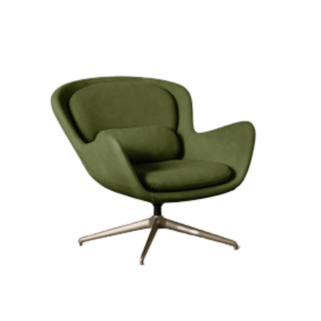 MEGHAN SWIVEL  ARMCHAIR BRONZE/LEATHER