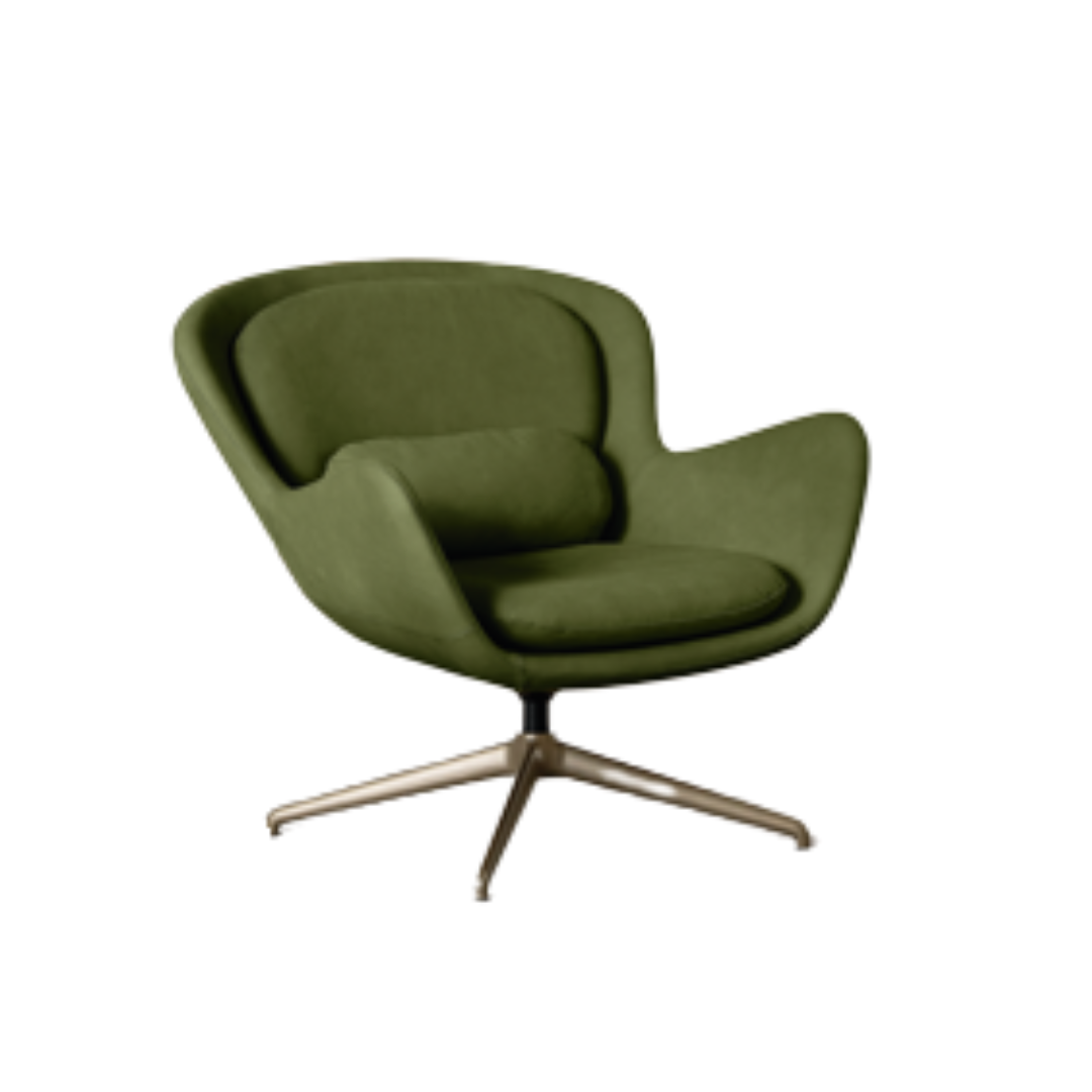 MEGHAN SWIVEL  ARMCHAIR BRONZE/LEATHER