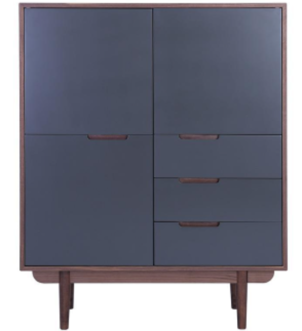 Nakula Tall sideboard walnut/gun metal grey